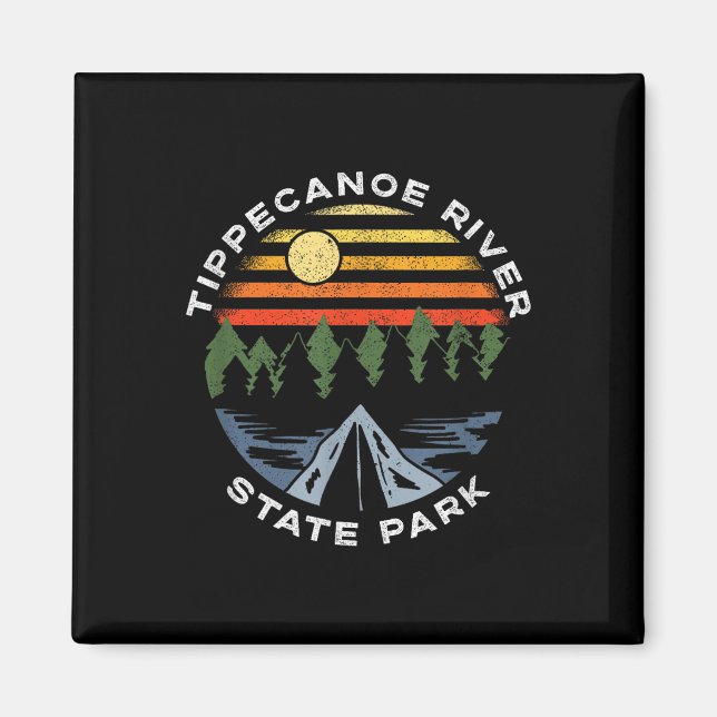 Imán Parque Estatal del Río Tippecanoe Camping Forestal (Frente)
