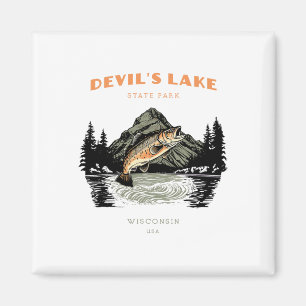 Imán Parque Estatal Devil's Lake Wisconsin Retro Vintag