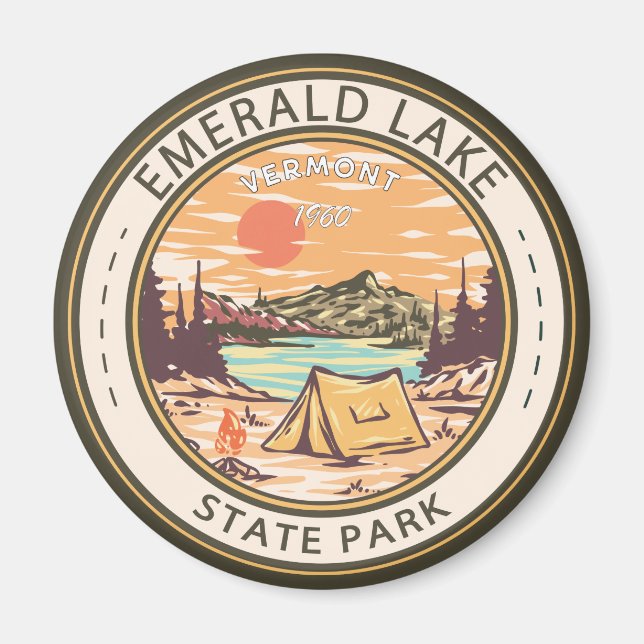 Imán Parque Estatal Emerald Lake Vermont Badge (Frente)