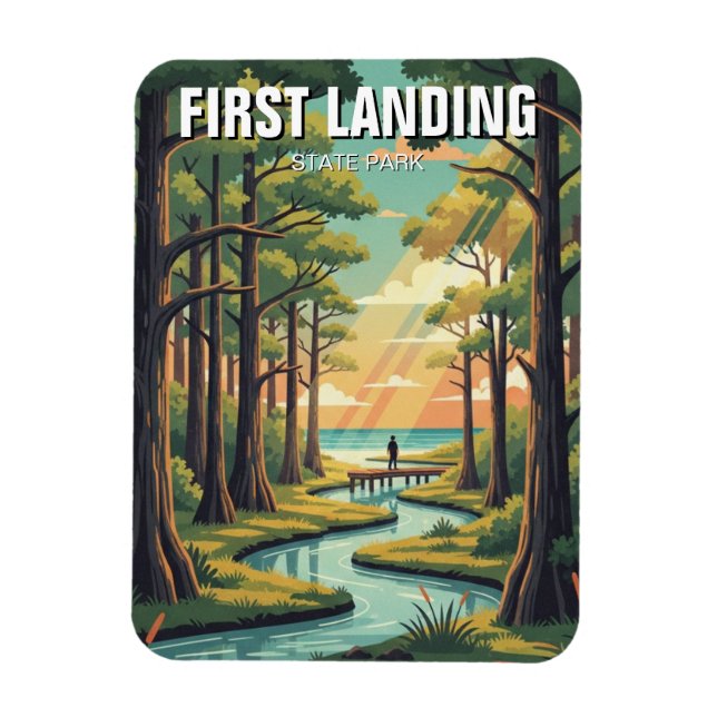 Imán Parque Estatal First Landing Virginia Travel (Vertical)
