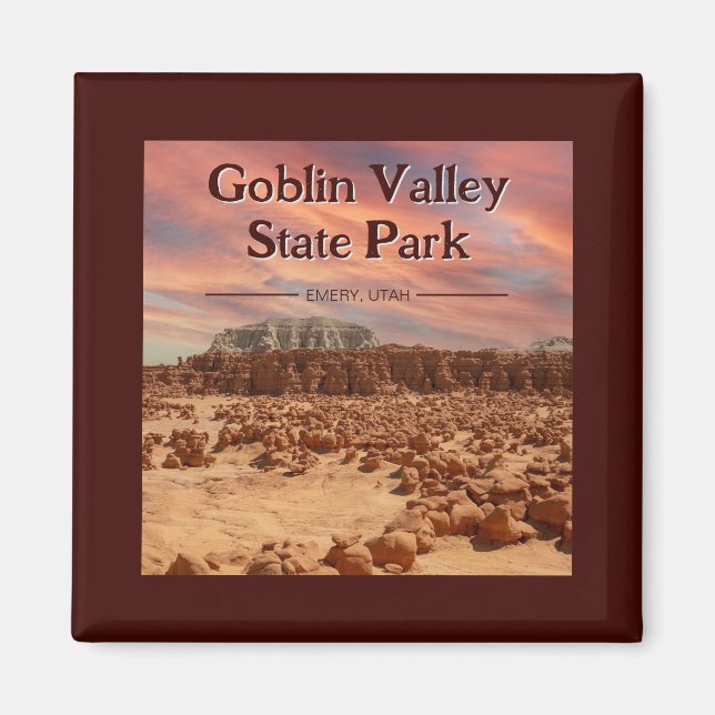 Imán Parque estatal Goblin Valley Souvenir (Frente)