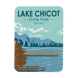 Imán Parque Estatal Lake Chicot Arkansas Vintage