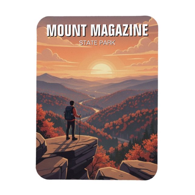 Imán Parque Estatal Mount Magazine Arkansas Travel (Vertical)