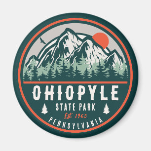 Imán Parque Estatal Ohiopyle Pennsylvania Retro Sunset