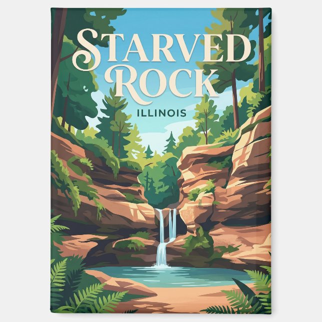 Imán Parque Estatal Starved Rock EE. UU. (Anverso)