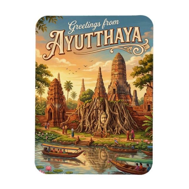 Imán Parque Histórico de Ayutthaya Tailandia (Vertical)