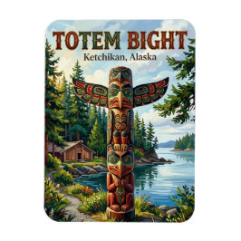 Imán Parque Histórico Estatal Totem Bight Tarjeta Posta