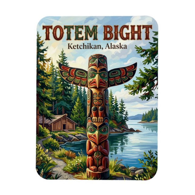 Imán Parque Histórico Estatal Totem Bight Tarjeta Posta (Vertical)