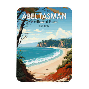 Imán Parque nacional Abel Tasman Retro de viajes de Nue