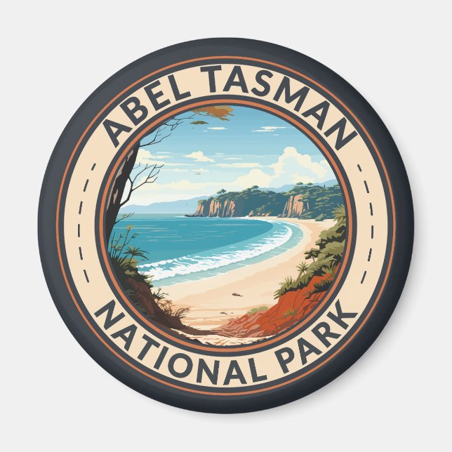 Imán Parque nacional Abel Tasman Retro de viajes de Nue (Frente)