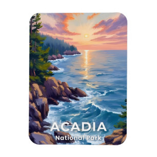 Imán Parque Nacional Acadia Arte de Viaje Pintura Mai