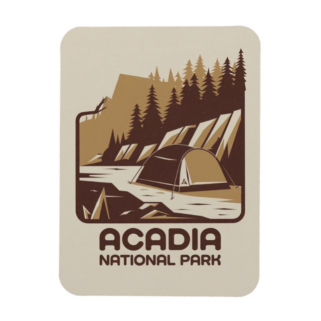 Imán Parque nacional Acadia Camping Adventure (Vertical)