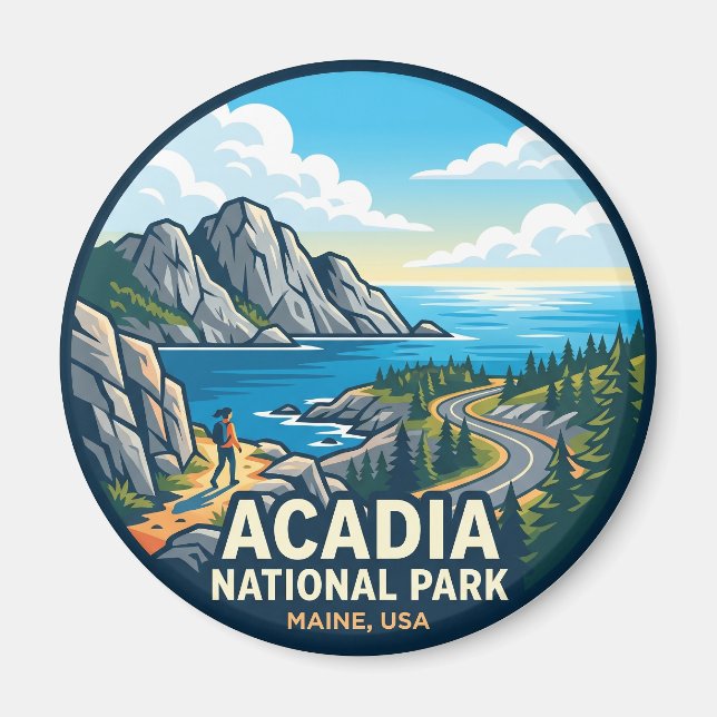 Imán Parque Nacional Acadia EE. UU. (Frente)