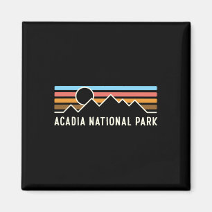 Imán Parque Nacional Acadia Líneas Retro Montañosas Cam