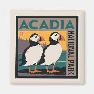 Imán Parque nacional Acadia, Maine   Puffins