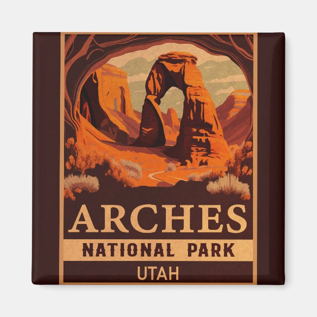 Imán Parque nacional Arches Arco Delicado Utah (Frente)