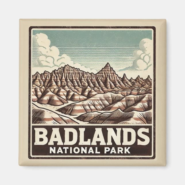 Imán Parque nacional Badlands (Frente)