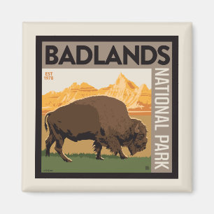 Imán Parque nacional Badlands   Búfalo