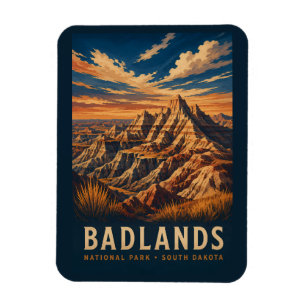 Imán Parque Nacional Badlands Dakota del Sur Grabado en
