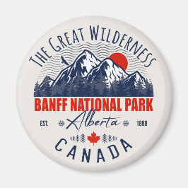 Imán Parque nacional Banff Canadá Vintage con problemas