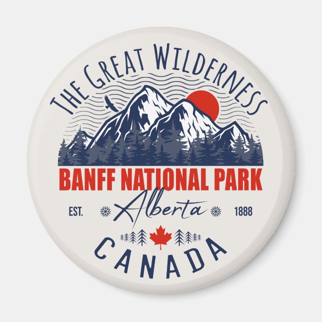 Imán Parque nacional Banff Canadá Vintage con problemas (Frente)