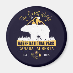 Imán Parque nacional Banff Montaña de Osos Vintage de C