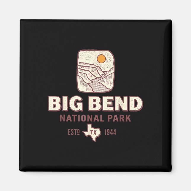Imán parque nacional big bend texas viaje retro (Frente)