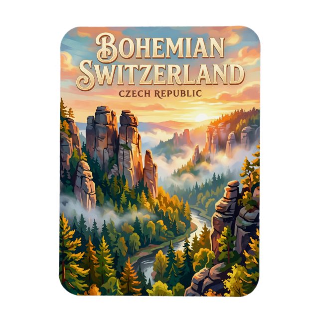 Imán Parque Nacional Bohemia Suiza República Checa (Vertical)