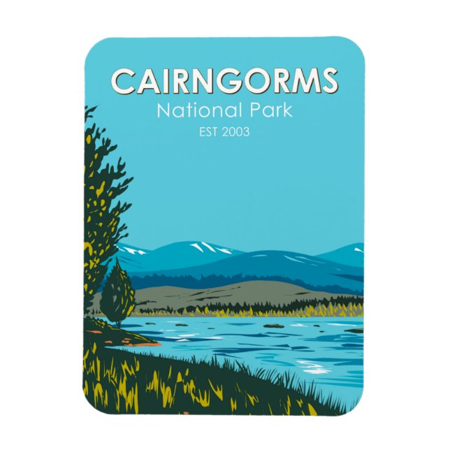 Imán Parque nacional Cairngorms Escocia Loch Morlich (Vertical)