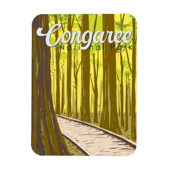 Imán Parque nacional Congaree Ilustracion Viaje Viaje V (Vertical)
