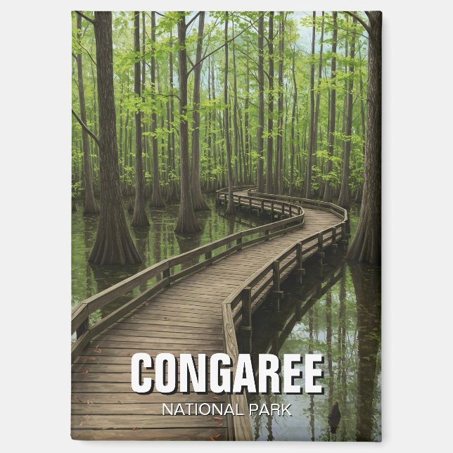 Imán Parque nacional Congaree Viajes de Carolina del Su (Anverso)