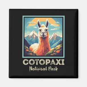 Imán Parque Nacional Cotopaxi Llama Flor Souvenir Ecuad