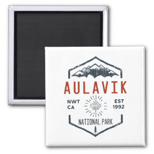 Imán Parque nacional de Aulavik Canadá Vintage con prob