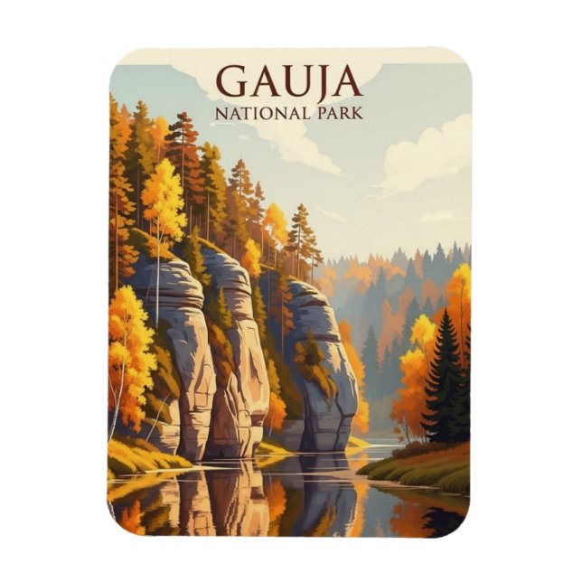 Imán Parque Nacional de Gauja en Letonia Viajes (Vertical)