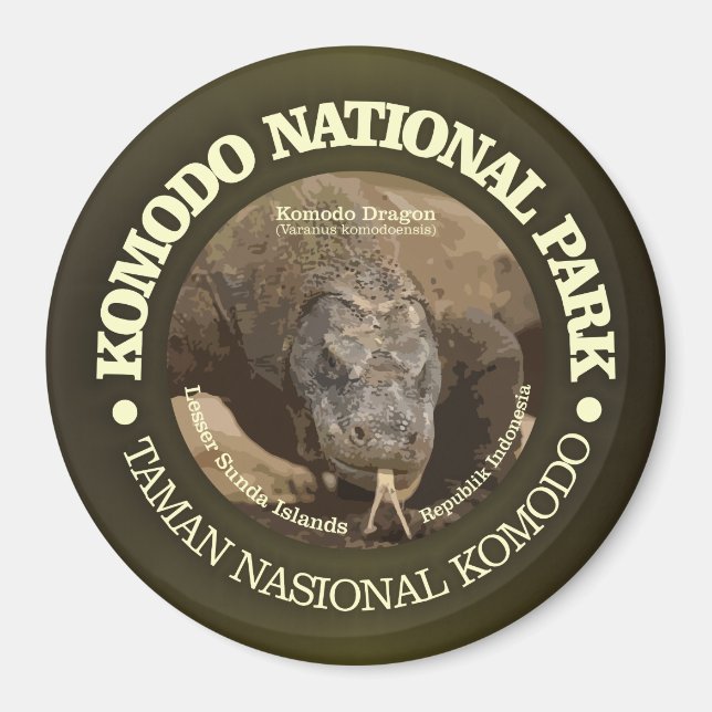 Imán Parque nacional de Komodo (Frente)