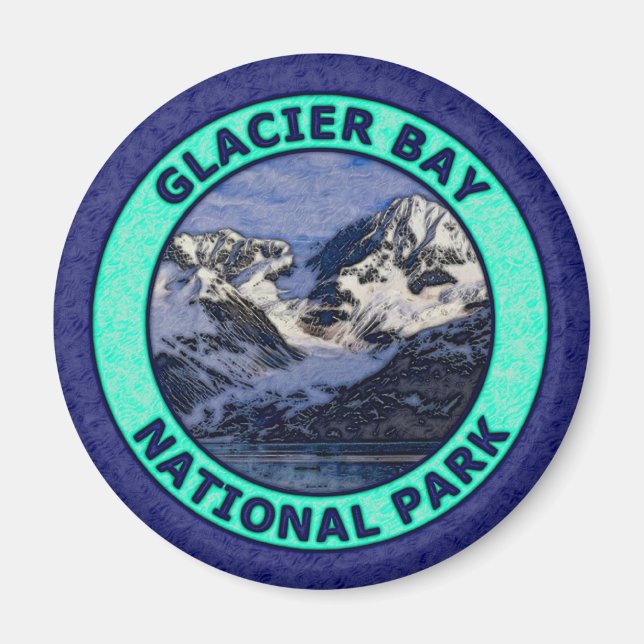 Imán Parque nacional de la Bahía del Glaciar (Frente)