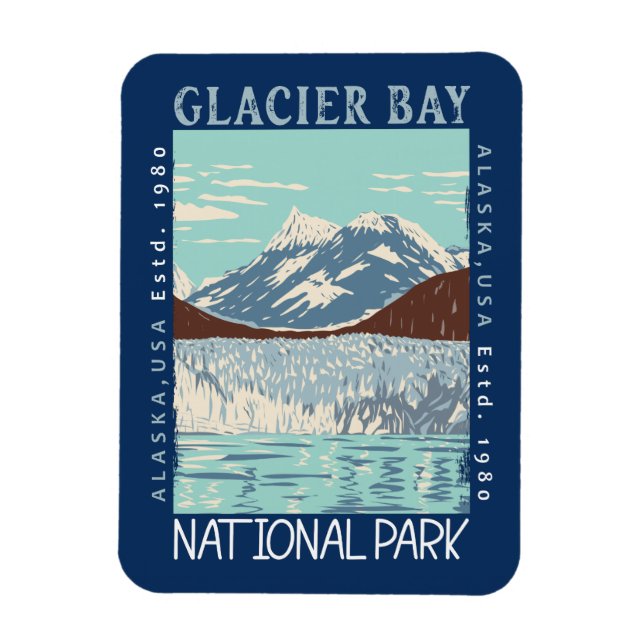 Imán Parque nacional de la Bahía del Glaciar Alaska (Vertical)