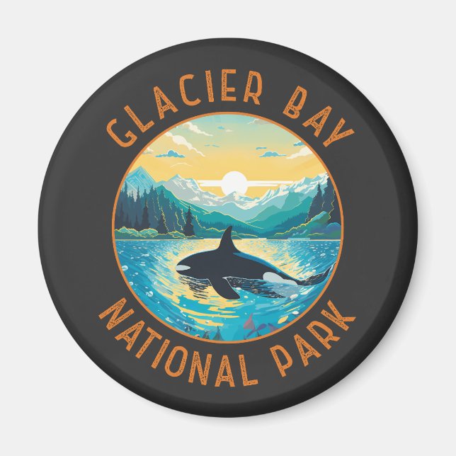 Imán Parque nacional de la Bahía del Glaciar Orca Circu (Frente)