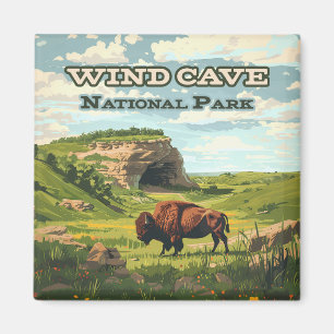 Imán Parque nacional de la Cueva del Viento Bison Dakot