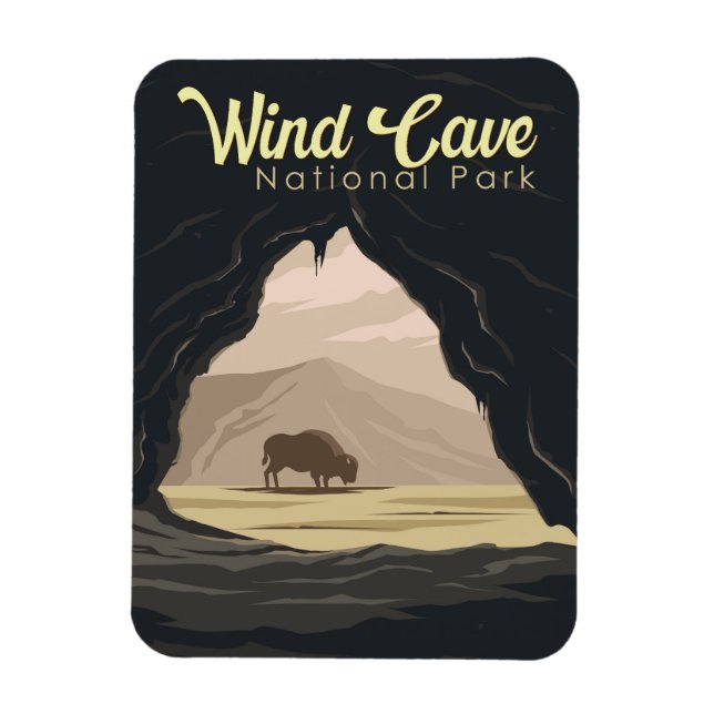 Imán Parque nacional de la Cueva del Viento Ilustracion (Vertical)