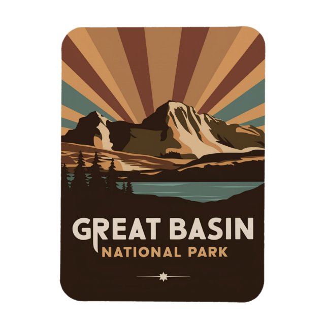 Imán Parque nacional de la Gran Cuenca Retro (Vertical)