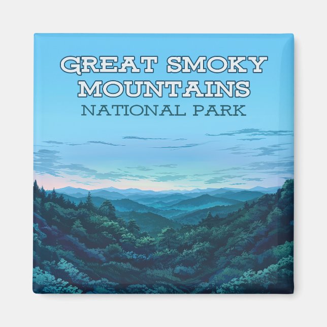 Imán Parque nacional de las Montañas del Gran Smoky Ten (Frente)