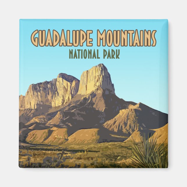 Imán Parque nacional de las Montañas Guadalupe Texas (Frente)
