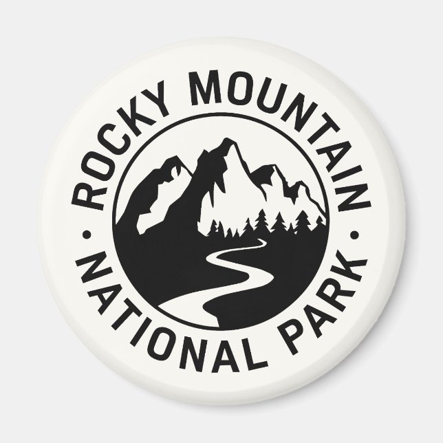 Imán Parque nacional de las Montañas Rocosas Emblem (Frente)