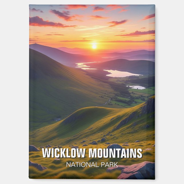 Imán Parque nacional de las Montañas Wicklow Irlanda Vi (Anverso)