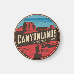 Imán Parque nacional de los Cañones Retro Emblema de vi