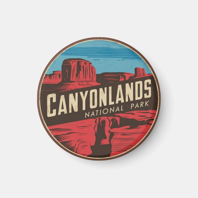 Imán Parque nacional de los Cañones Retro Emblema de vi (Frente)