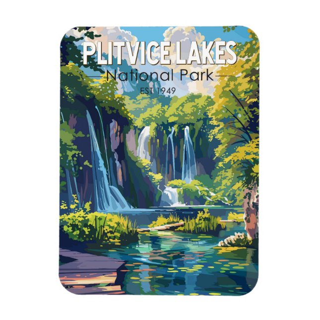 Imán Parque nacional de los lagos Plitvice: Arte de via (Vertical)