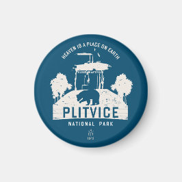 Imán Parque nacional de los lagos Plitvice - Diseño bla