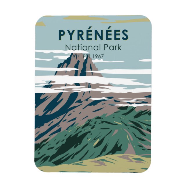 Imán Parque nacional de los Pirineos Francia (Vertical)